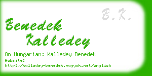 benedek kalledey business card